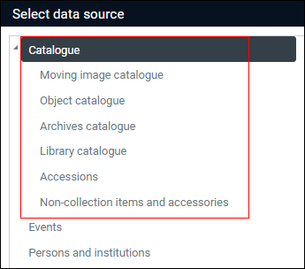 The Select data source box