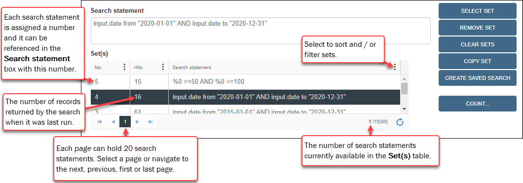 Search statements