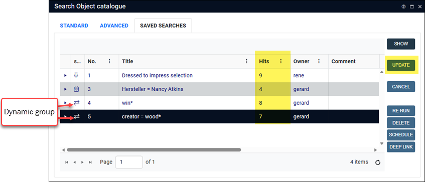 Click to enlarge Hits and Update